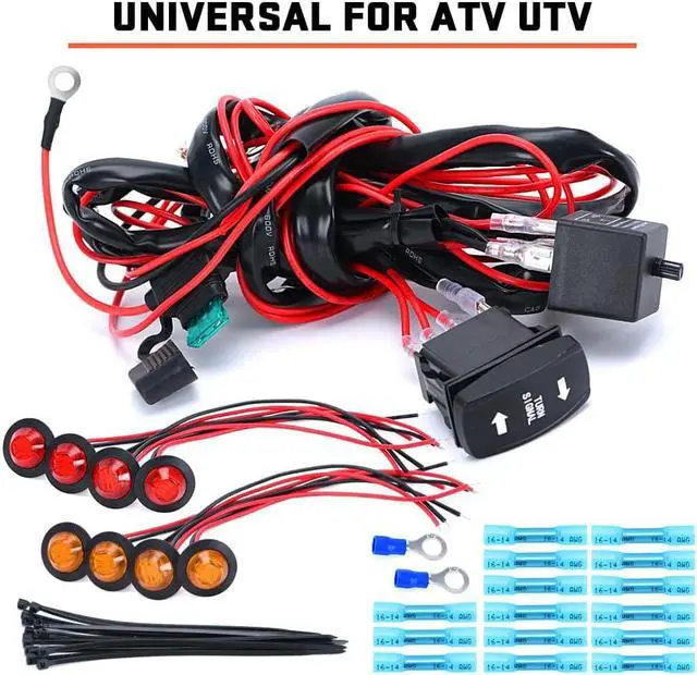 Alt view image 3 of 4 - Yassdwbn LED Turn Signal Light Switch Relay Prewired Harness Kit for UTV ATV