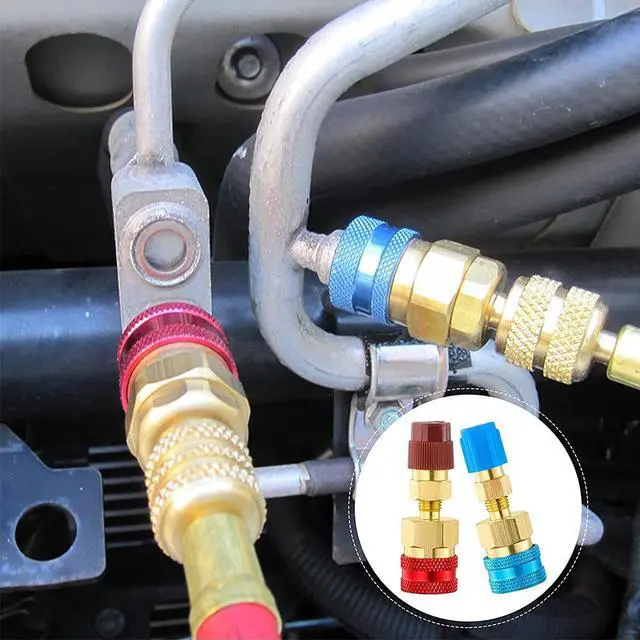 Alt view image 5 of 6 - Acaigel R1234yf Quick Couplers Kit Quick Coupler Adapter for Car Conditioner AC Charging
