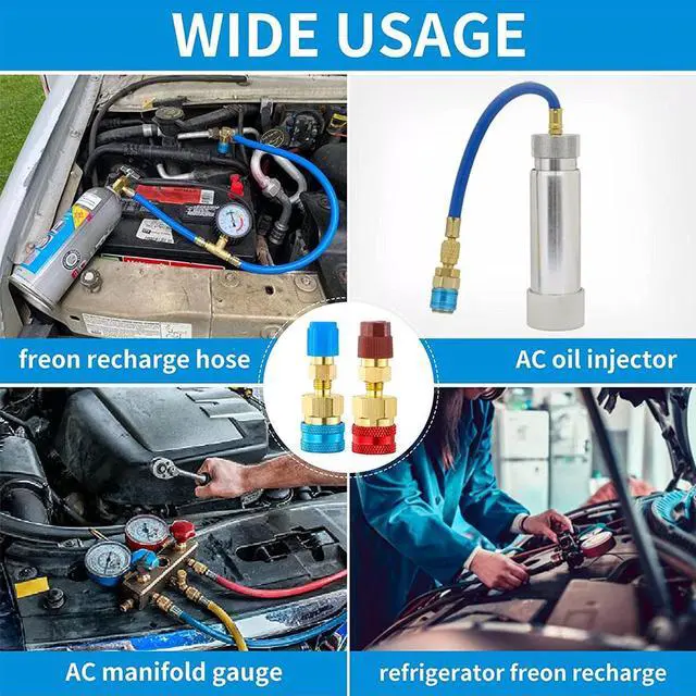 Alt view image 6 of 6 - Acaigel R1234yf Quick Couplers Kit Quick Coupler Adapter for Car Conditioner AC Charging
