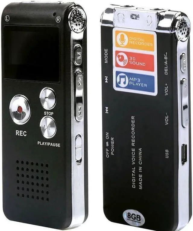 Alt view image 8 of 12 - Multi-functional Rechargeable 8GB Digital Audio Voice Recorder Dictaphone MP3 Player