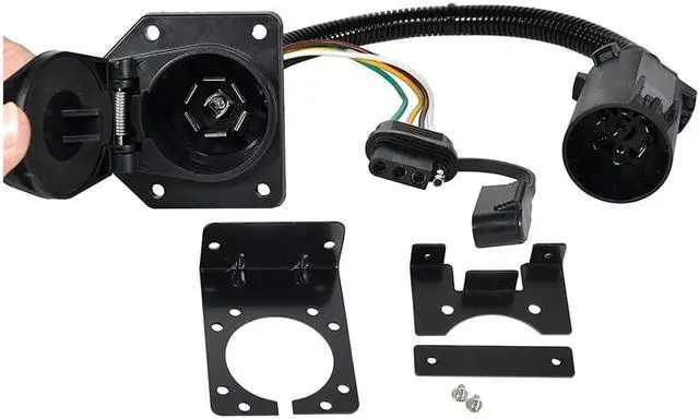 Alt view image 4 of 7 - Acaigel 7 Pin Trailer Wiring Harness 4 Way Flat Plug Kit For Chevy Silverado 1500 2500