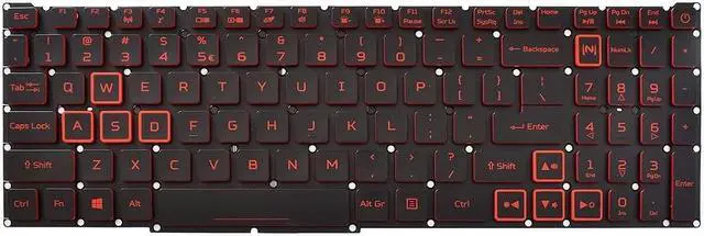 Main image of Red Backlight Keyboard for Acer Nitro 5 AN515-43 AN515-54 AN517-51 AN517-52 US Keyboard