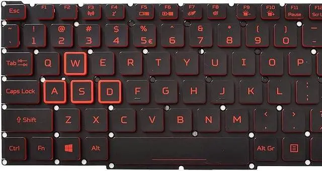 Alt view image 5 of 5 - Red Backlight Keyboard for Acer Nitro 5 AN515-43 AN515-54 AN517-51 AN517-52 US Keyboard
