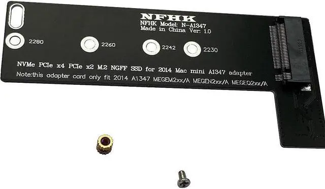 Alt view image 2 of 6 - M.2 NGFF M-Key NVME SSD Convertor Card for Late 2014 Mac mini A1347 MEGEN2 MEGEM2 MEGEQ2