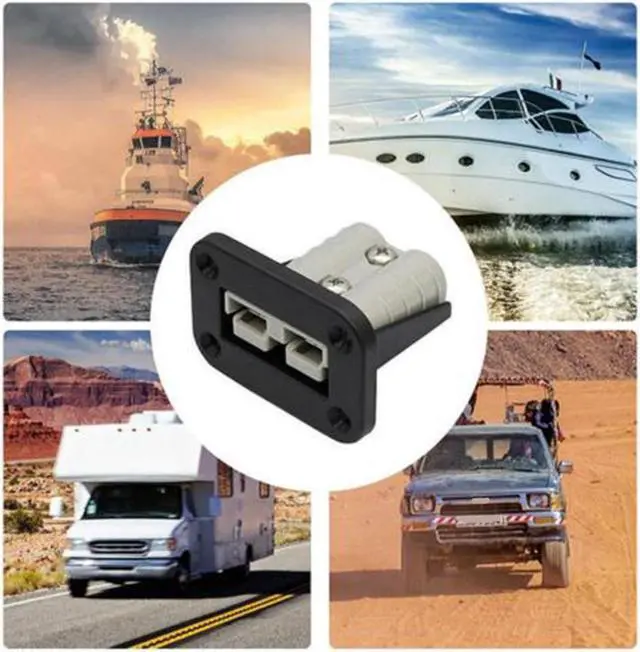 Alt view image 6 of 6 - Acaigel Flush Mount 50A Connector Kit Mounting Bracket Panel Cover for Caravan Boat Truck for Anderson Plug