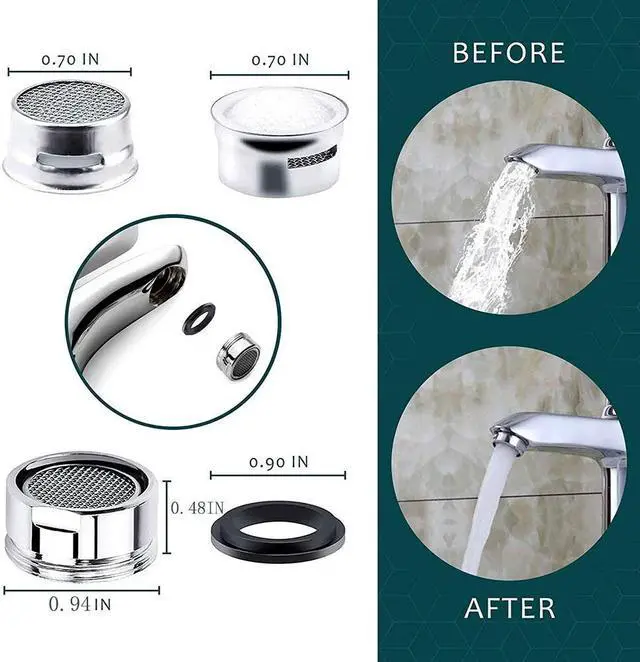 Alt view image 3 of 7 - Acaigel 4 Pcs Faucet Aerator Kitchen Sink Faucet Head Bathroom Faucet Aerat