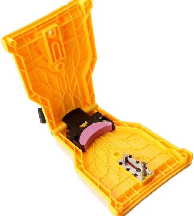 Alt view image 5 of 5 - Yassdwbn Chainsaw Teeth Sharpener + Grindstones for 14" 16" 18" 20" Inch Two Holes Chain