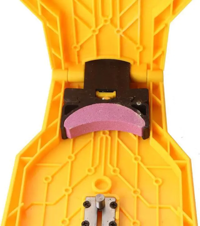 Alt view image 4 of 5 - Yassdwbn Chainsaw Teeth Sharpener + Grindstones for 14" 16" 18" 20" Inch Two Holes Chain