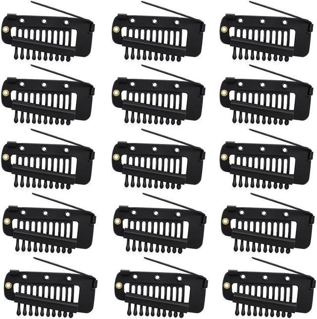 FYUU 15pcs Dupatta Clip With Safety Pins 10-Tooth Stainless Steel Hair  Extension Clip 