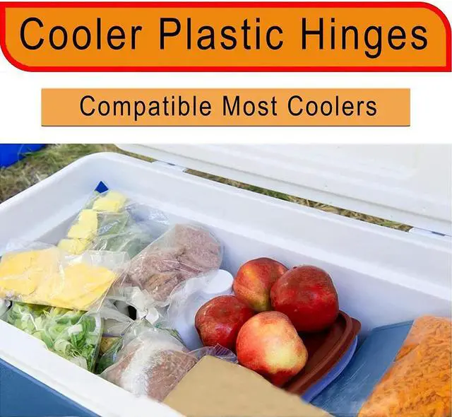 Alt view image 5 of 7 - Paiying 4Sets Plastic Cooler Hinges & Screws Set Compatible With Coleman Coolers 5.7X5Cm