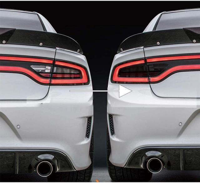 Alt view image 5 of 5 - Furulu Rear Tail Light Overlays Vinyl Tint Stickers Smoked For Dodge Charger 2015-2023