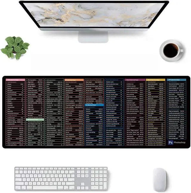 Alt view image 5 of 6 - Yingshan Mouse Pad Word/Excel/PPT Shortcut Keys Desk Pad Mat Non Slip