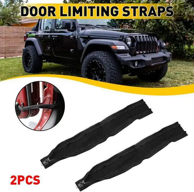 Alt view image 5 of 5 - Paiying 2x Door Limiting Straps Left & Right for Jeep Wrangler JK JL JT 2007-2021 Black