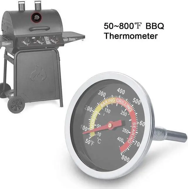Alt view image 3 of 6 - 2PCS Temperature Gauge Thermometer for Barbecue BBQ Grill Smoker Pit Thermostat