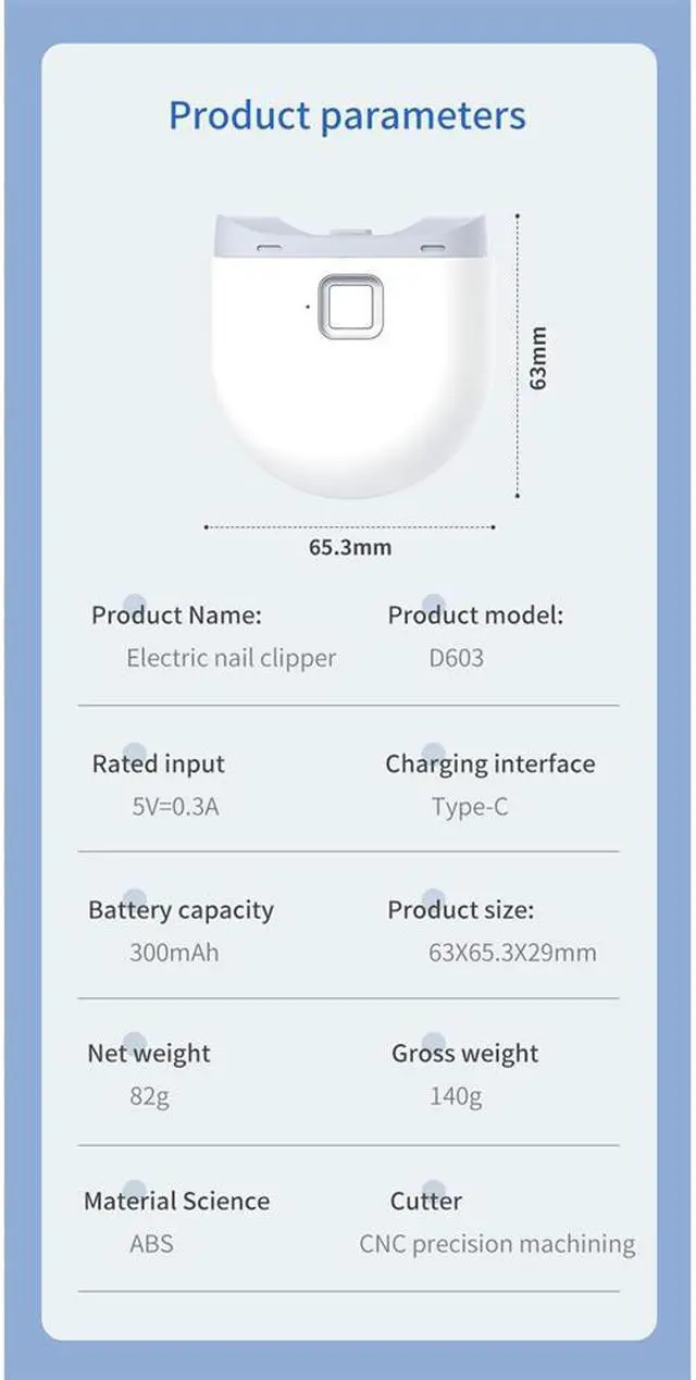 Alt view image 5 of 5 - Professional Cutter Pedicure Electric Automatic Nail Clippers Toe Thick Nails