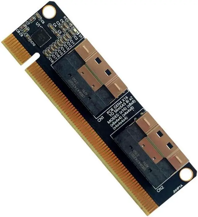 Main image of PCIe 4.0 x16 to 4 Port NVMe Expansion Card SlimSAS 8i SFF8654 Graphics Card Hard Drive adapter