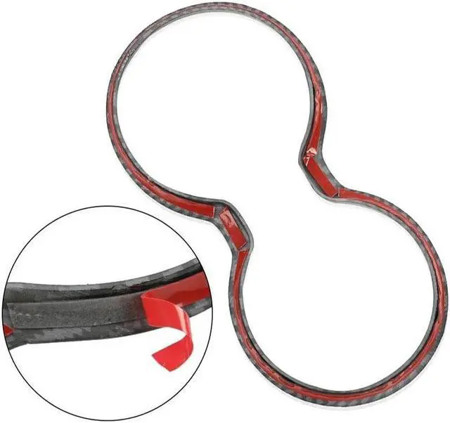 Alt view image 4 of 5 - Yassdwbn Carbon Fibre Style Cup Holder Cover Trim Bezel For Jeep Grand Cherokee 2011-2021