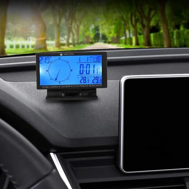 Alt view image 4 of 5 - Paiying LCD Digital Display Screen Car CompassThermometer Gauge Time Navigation Function