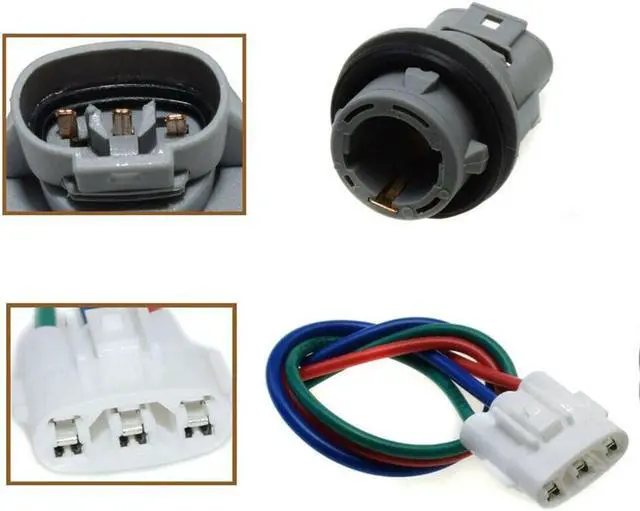 Alt view image 7 of 7 - Paiying 2 Front Turn Signal Light Socket Connector Harness W/ 3-Wire Kit For Honda Civic
