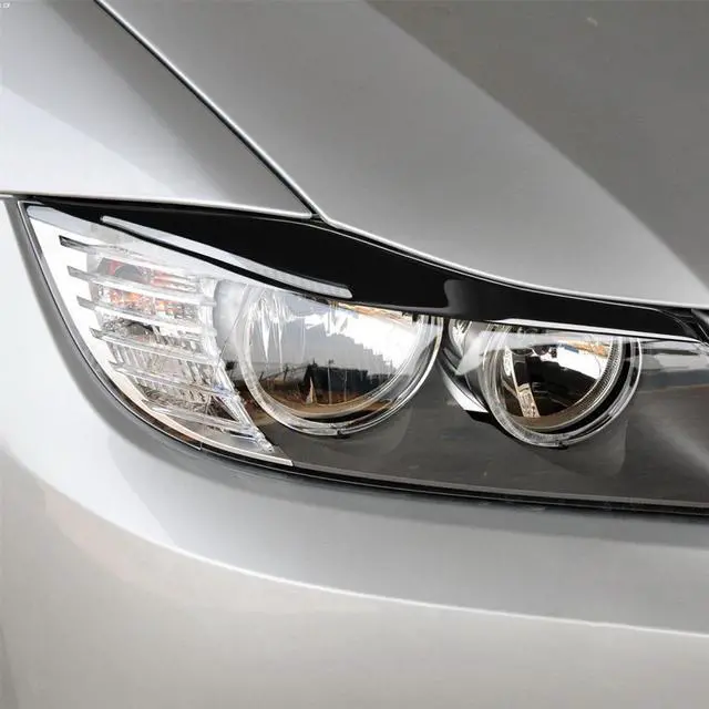 Alt view image 2 of 5 - Paiying 2PC Gloss Black Headlight Eyelid Eyebrow Trim For BMW 3 Series E90 E91 2009-2012