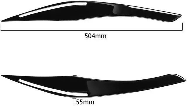 Alt view image 4 of 5 - Paiying 2PC Gloss Black Headlight Eyelid Eyebrow Trim For BMW 3 Series E90 E91 2009-2012