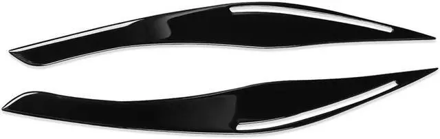 Alt view image 5 of 5 - Paiying 2PC Gloss Black Headlight Eyelid Eyebrow Trim For BMW 3 Series E90 E91 2009-2012
