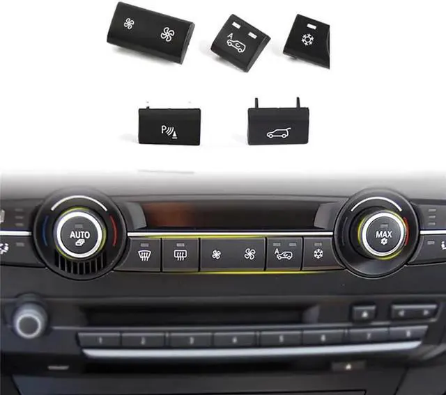 Alt view image 5 of 5 - Yassdwbn 5pcs/set Air Heater Climate Vent Control AC Button Switch For BMW X5 E70 X6 E71