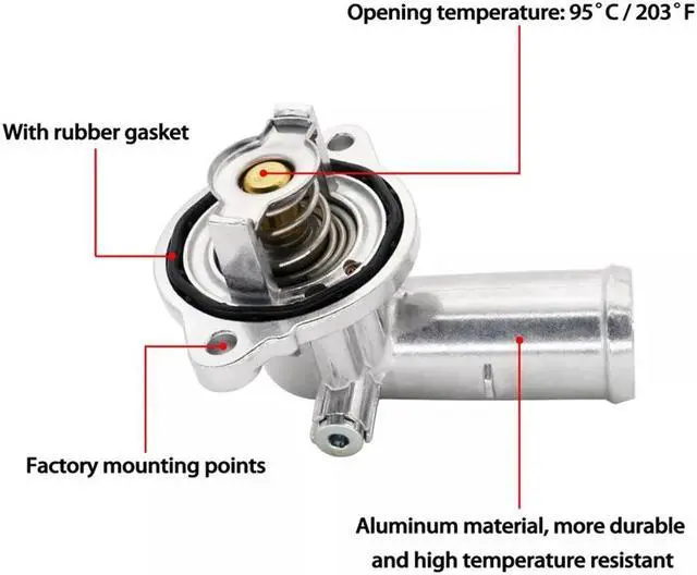 Alt view image 3 of 6 - Thermostat Housing For Jeep Wrangler Jk Grand Cherokee Wk2 Dodge Durango Wd 3.6L