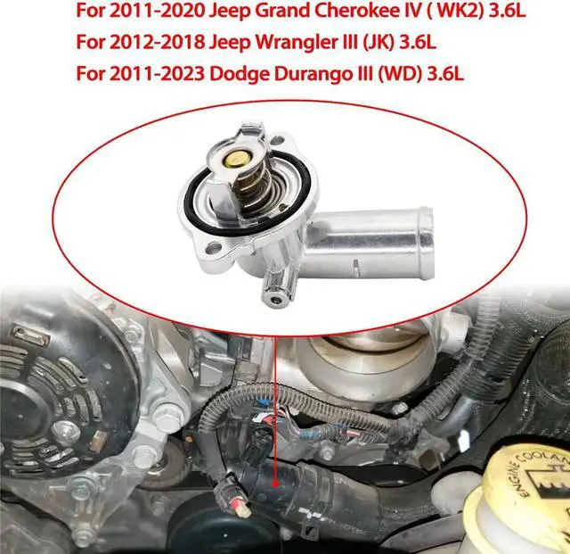 Main image of Thermostat Housing For Jeep Wrangler Jk Grand Cherokee Wk2 Dodge Durango Wd 3.6L