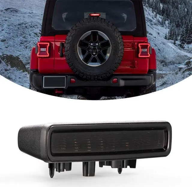 Alt view image 5 of 7 - Acaigel Red LED Strip Third Brake Light For Jeep Wrangler JL 18-22
