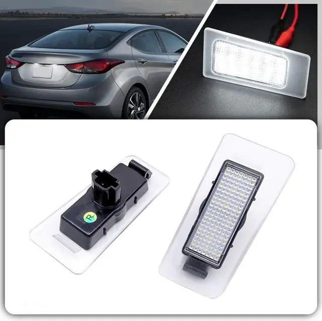 Alt view image 4 of 6 - Yingshan White LED License Plate Lights For Hyundai Elantra 2011-2016 Kia Forte 2011-2018