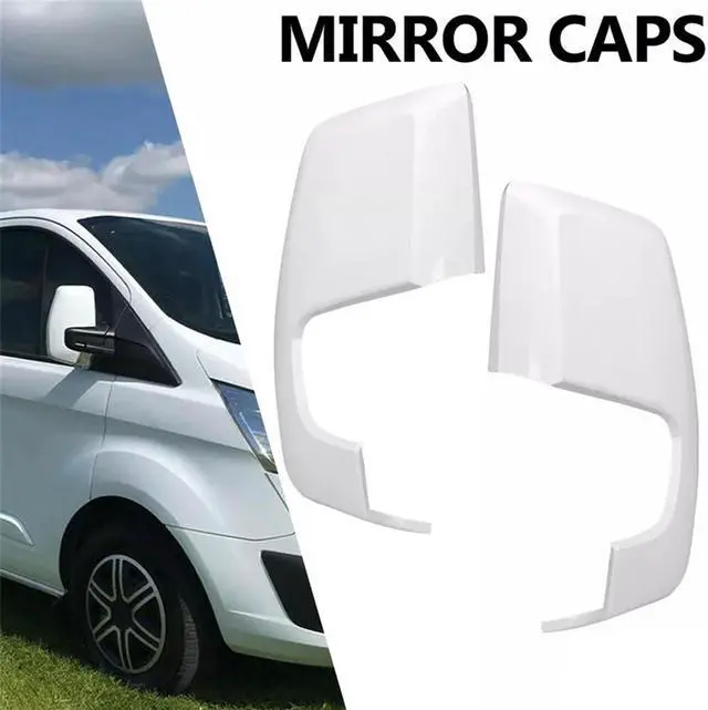 Alt view image 5 of 5 - Paiying White LH & RH Wing Mirror Cover 1809084 1809085 2064127 For Ford Transit Custom
