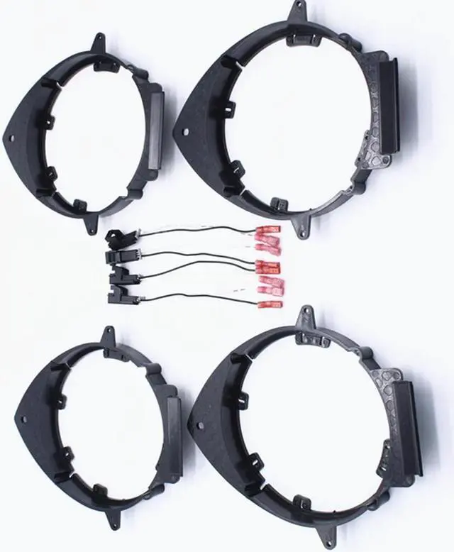 Alt view image 2 of 5 - Acaigel 4 X Car Truck Front & Rear Door Speaker Mounting Adapter Brackets W/Wire Harness