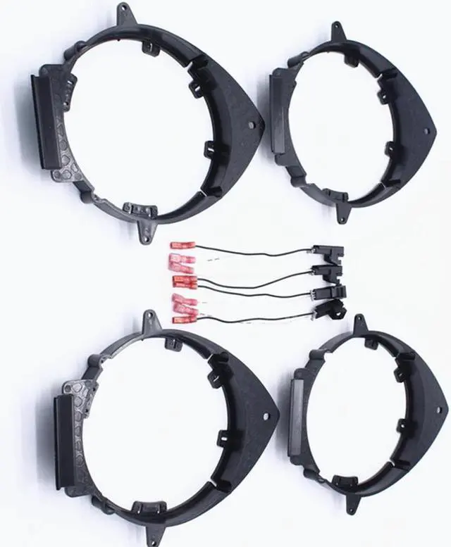 Alt view image 4 of 5 - Acaigel 4 X Car Truck Front & Rear Door Speaker Mounting Adapter Brackets W/Wire Harness