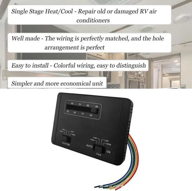 Alt view image 5 of 5 - Acaigel 7330F3852 Manual Wall Thermostat Single Stage Heat/Cool