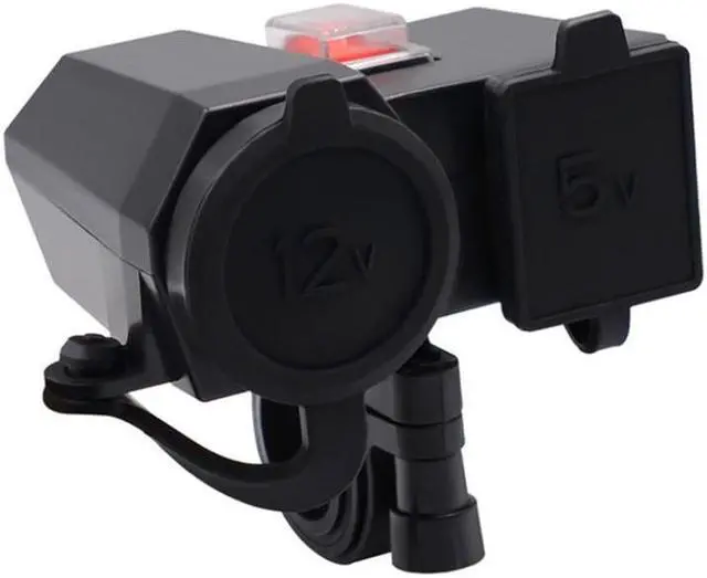 Main image of Paiying 12V Blue LED Motorcycles Dual USB Power Port Charger Digital Voltmeter Universal