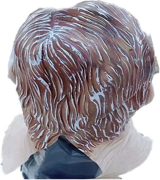 Alt view image 3 of 4 - Yassdwbn Halloween Human Latex Mask Old Man Headgear Cosplay Props