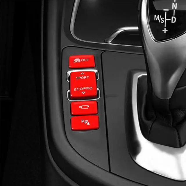 Alt view image 5 of 6 - Acaigel 4Pcs Red Gear Shift Button Cover Trim For Bmw 3Series F30 F31 F34(Gt) F35 13-19