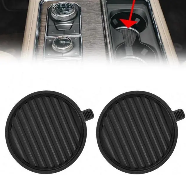 Alt view image 2 of 5 - Yassdwbn 2x Center Console Cup Holder Insert For 17-21 Ford F150 Expedition JL3Z1513562AA