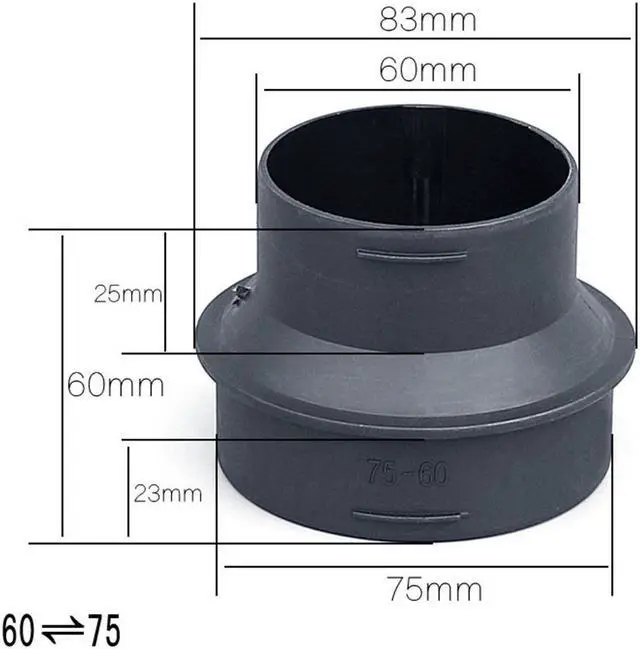 Alt view image 3 of 5 - Paiying Outlet Adaptor Converter For Eberspacher/Webasto Heater For 60/75mm air outlet