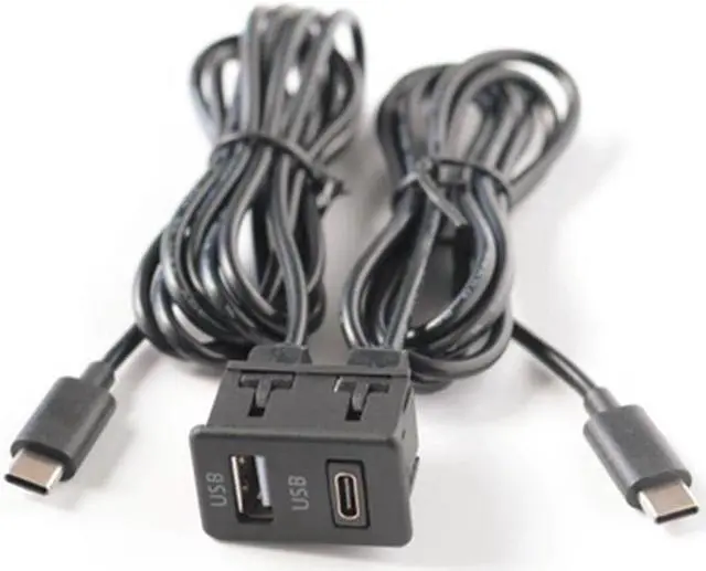 Main image of Yassdwbn Interface Extension Cable Adapter Panel Car Dual Type-C to USB+TYPE-C Port Panel