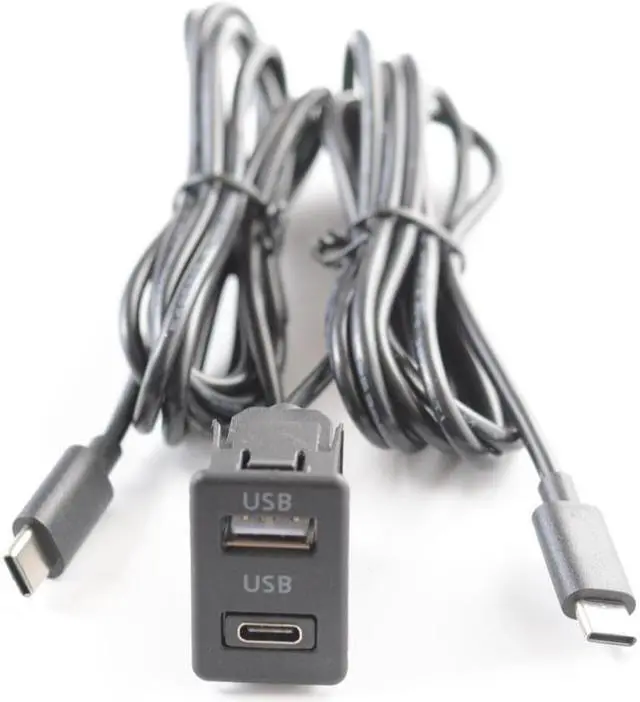 Alt view image 6 of 6 - Acaigel Car Dual Type-C To Usb+Type-C Port Panel Interface Extension Cable Adapter Panel