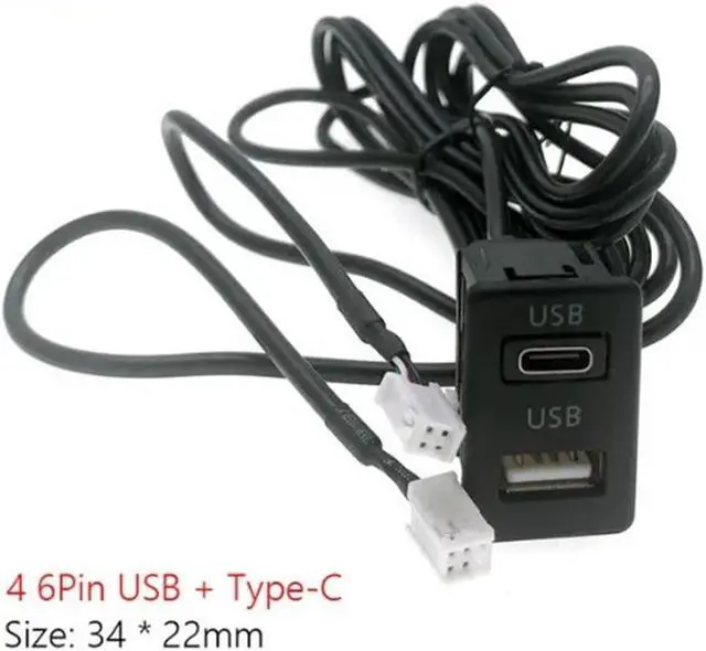 Alt view image 5 of 5 - Paiying Navigation 4Pin 6Pin to USB+TYPE-C Port Panel Interface Extension Cable Adapter