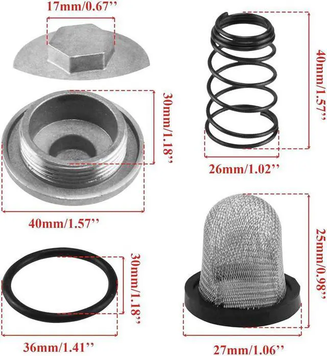 Alt view image 2 of 5 - Yingshan Oil Drain Plug Filter Set For Gy6 50Cc 125Cc 150Cc Scooter Moped