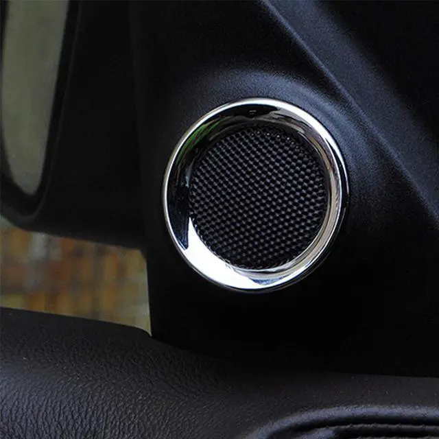 Alt view image 6 of 6 - Acaigel 2X Chrome Front Door Speaker Trim Ring For Jeep Grand Cherokee Durango 2011-2021