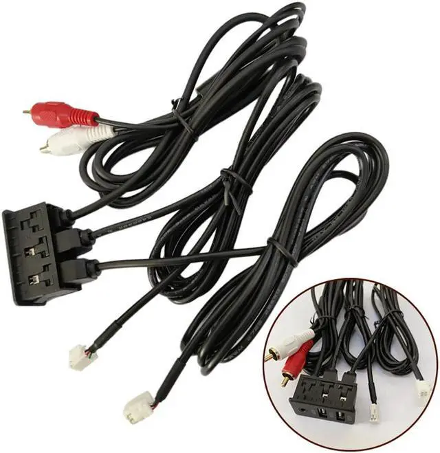 Alt view image 3 of 7 - Acaigel Car Navigation 4 Pin 6 Pin To Dual Usb+Rca Audio Input Aux Port Panel Interface Extension Cable Adapter Panel