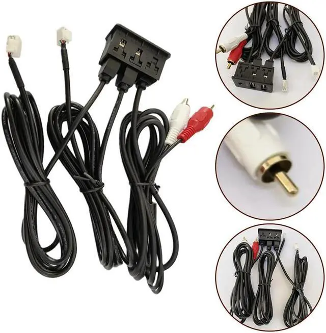 Alt view image 7 of 7 - Acaigel Car Navigation 4 Pin 6 Pin To Dual Usb+Rca Audio Input Aux Port Panel Interface Extension Cable Adapter Panel
