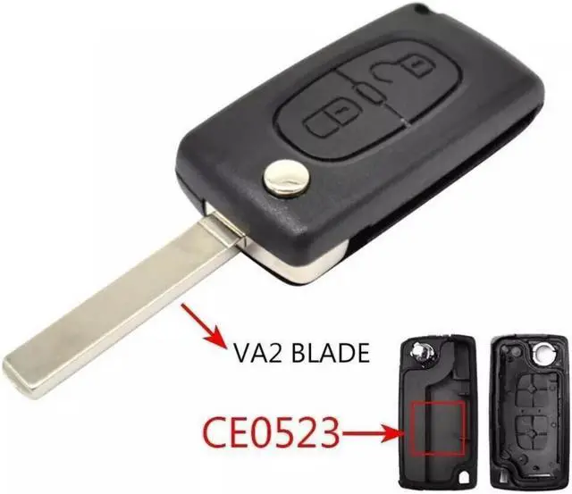 Main image of Furulu 2 Button Remote Control Key CE0523 VA2 433mhz FSK For Peugeot 207 308 Citroen C2
