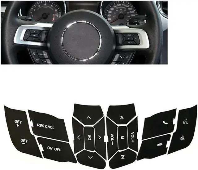 Main image of Acaigel Steering Wheel Button Repair Decals Stickers For Ford Mustang 15-18