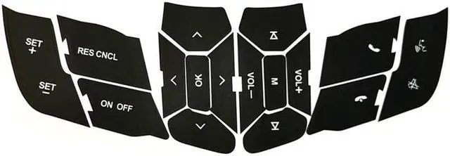 Alt view image 6 of 6 - Acaigel Steering Wheel Button Repair Decals Stickers For Ford Mustang 15-18
